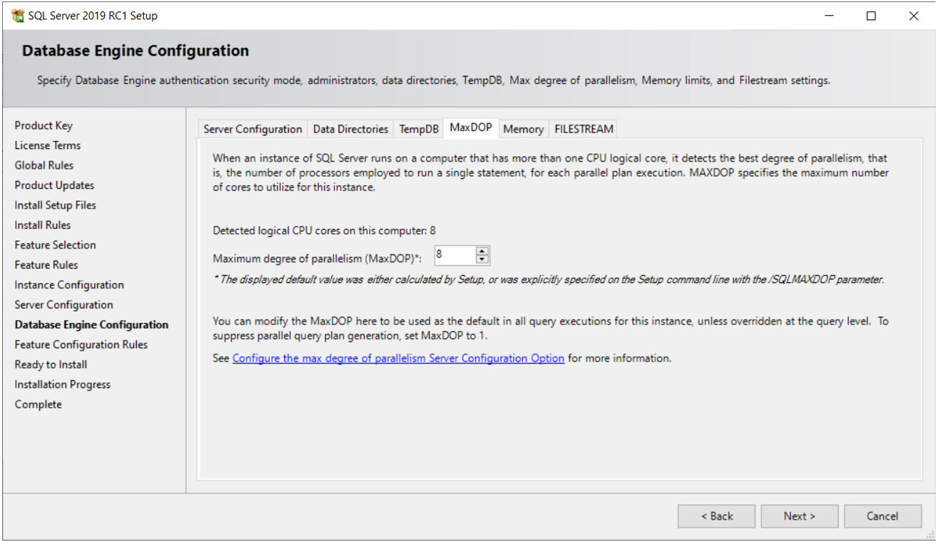 การตั้งค่า Min-Max Degree of Parallelism SQL Server 2019